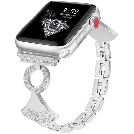 Shell-Inlaid Diamond  Metal Watch Band, For Apple Watch 46mm / 49mm / 45mm / 44mm, For Apple Watch 42mm / 41mm / 40mm / 38mm - DealBuddy