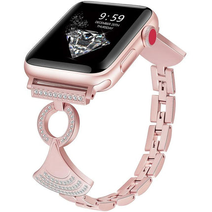 Shell-Inlaid Diamond  Metal Watch Band, For Apple Watch 46mm / 49mm / 45mm / 44mm, For Apple Watch 42mm / 41mm / 40mm / 38mm - DealBuddy
