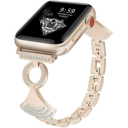 Shell-Inlaid Diamond  Metal Watch Band, For Apple Watch 46mm / 49mm / 45mm / 44mm, For Apple Watch 42mm / 41mm / 40mm / 38mm - DealBuddy
