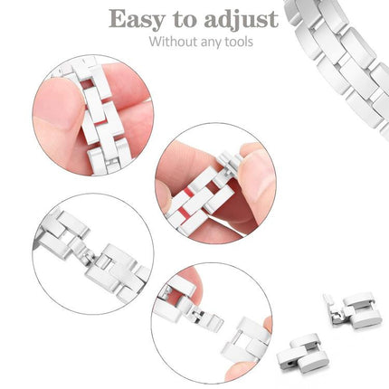 Shell-Inlaid Diamond  Metal Watch Band, For Apple Watch 46mm / 49mm / 45mm / 44mm, For Apple Watch 42mm / 41mm / 40mm / 38mm - DealBuddy