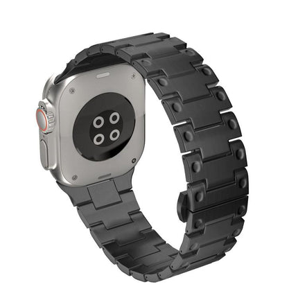 Mechanical-Style Butterfly Clasp Metal Watch Band, For Apple Watch 46mm / 49mm / 45mm / 44mm, For Apple Watch 42mm / 41mm / 40mm / 38mm - DealBuddy