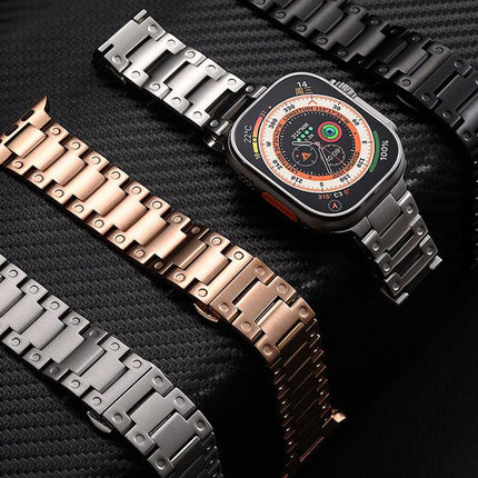 Mechanical-Style Butterfly Clasp Metal Watch Band, For Apple Watch 46mm / 49mm / 45mm / 44mm, For Apple Watch 42mm / 41mm / 40mm / 38mm - DealBuddy