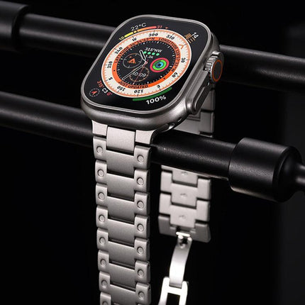 Mechanical-Style Butterfly Clasp Metal Watch Band, For Apple Watch 46mm / 49mm / 45mm / 44mm, For Apple Watch 42mm / 41mm / 40mm / 38mm - DealBuddy