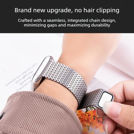 Pin-Chain Milanese Magnetic Watch Band, For Apple Watch 46mm / 49mm / 45mm / 44mm, For Apple Watch 42mm / 41mm / 40mm / 38mm - DealBuddy
