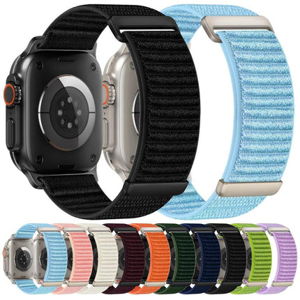 Two-section Mountain Pattern Hook And Loop Fastener Nylon Watch Band, For Apple Watch 46mm / 49mm / 45mm / 44mm, For Apple Watch 42mm / 41mm / 40mm / 38mm - DealBuddy