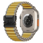 For Apple Watch 42mm / 41mm / 40mm / 38mm / Wheat Black Buckle