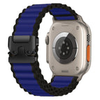 For Apple Watch 42mm / 41mm / 40mm / 38mm / Navy Blue Black Buckle