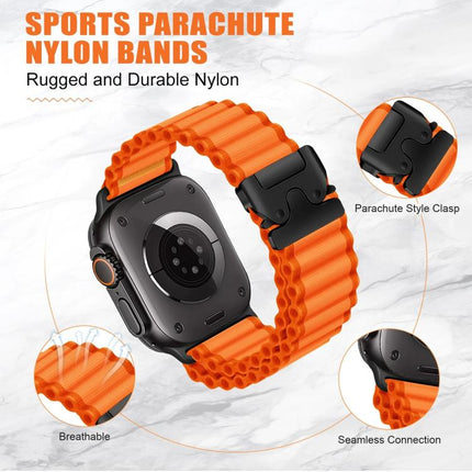 Parachute Buckle Off Road Wide Ribbed Nylon Watch Band, For Apple Watch 46mm / 49mm / 45mm / 44mm, For Apple Watch 42mm / 41mm / 40mm / 38mm - DealBuddy