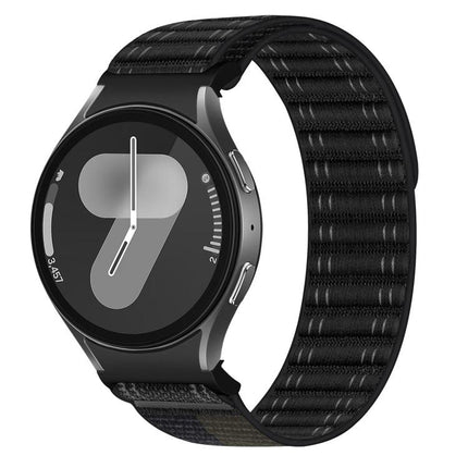 Press Button Wave Texture Nylon Hook And Loop Fastener Watch Band, For Samsung Galaxy Watch FE / 7 / 6 / 5 / 4 - DealBuddy