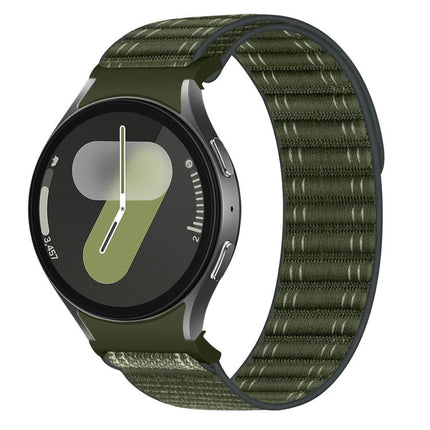 Press Button Wave Texture Nylon Hook And Loop Fastener Watch Band, For Samsung Galaxy Watch FE / 7 / 6 / 5 / 4 - DealBuddy