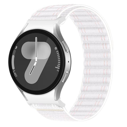 Press Button Wave Texture Nylon Hook And Loop Fastener Watch Band, For Samsung Galaxy Watch FE / 7 / 6 / 5 / 4 - DealBuddy