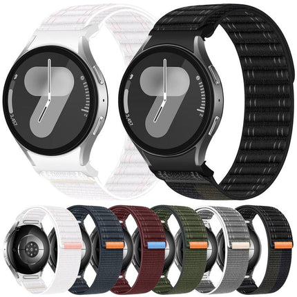 Press Button Wave Texture Nylon Hook And Loop Fastener Watch Band, For Samsung Galaxy Watch FE / 7 / 6 / 5 / 4 - DealBuddy