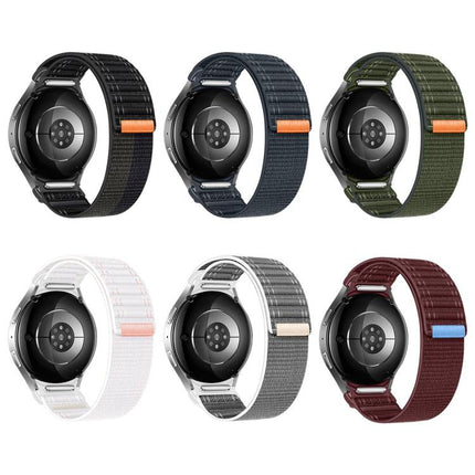 Press Button Wave Texture Nylon Hook And Loop Fastener Watch Band, For Samsung Galaxy Watch FE / 7 / 6 / 5 / 4 - DealBuddy
