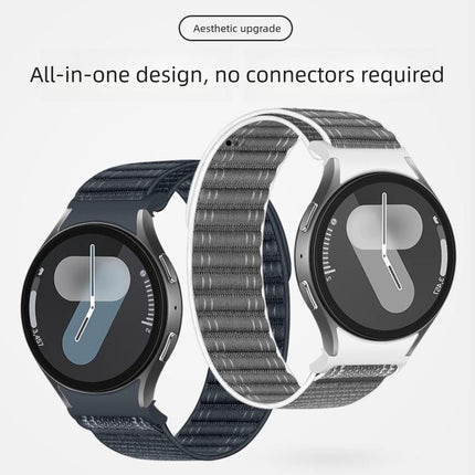 Press Button Wave Texture Nylon Hook And Loop Fastener Watch Band, For Samsung Galaxy Watch FE / 7 / 6 / 5 / 4 - DealBuddy