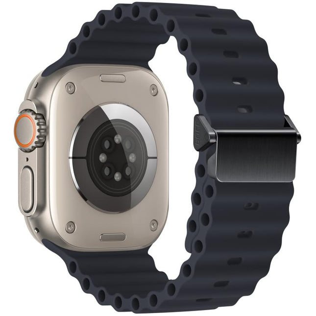 Refurbished Magnetic Buckle Ocean Silicone Watch Band, For Apple Watch 46mm / 49mm / 45mm / 44mm, For Apple Watch 42mm / 41mm / 40mm / 38mm - DealBuddy