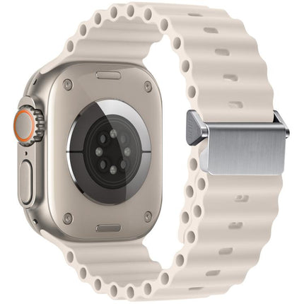 Refurbished Magnetic Buckle Ocean Silicone Watch Band, For Apple Watch 46mm / 49mm / 45mm / 44mm, For Apple Watch 42mm / 41mm / 40mm / 38mm - DealBuddy
