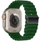 Refurbished Magnetic Buckle Ocean Silicone Watch Band, For Apple Watch 46mm / 49mm / 45mm / 44mm, For Apple Watch 42mm / 41mm / 40mm / 38mm - DealBuddy