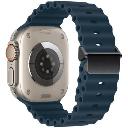 Refurbished Magnetic Buckle Ocean Silicone Watch Band, For Apple Watch 46mm / 49mm / 45mm / 44mm, For Apple Watch 42mm / 41mm / 40mm / 38mm - DealBuddy