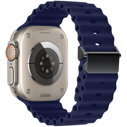 Refurbished Magnetic Buckle Ocean Silicone Watch Band, For Apple Watch 46mm / 49mm / 45mm / 44mm, For Apple Watch 42mm / 41mm / 40mm / 38mm - DealBuddy
