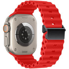 Refurbished Magnetic Buckle Ocean Silicone Watch Band, For Apple Watch 46mm / 49mm / 45mm / 44mm, For Apple Watch 42mm / 41mm / 40mm / 38mm - DealBuddy