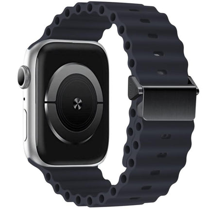 Refurbished Magnetic Buckle Ocean Silicone Watch Band, For Apple Watch 46mm / 49mm / 45mm / 44mm, For Apple Watch 42mm / 41mm / 40mm / 38mm - DealBuddy
