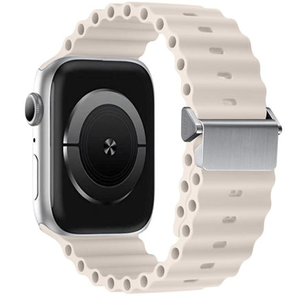 Refurbished Magnetic Buckle Ocean Silicone Watch Band, For Apple Watch 46mm / 49mm / 45mm / 44mm, For Apple Watch 42mm / 41mm / 40mm / 38mm - DealBuddy