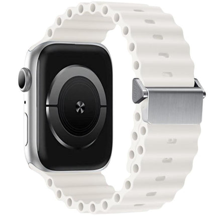 Refurbished Magnetic Buckle Ocean Silicone Watch Band, For Apple Watch 46mm / 49mm / 45mm / 44mm, For Apple Watch 42mm / 41mm / 40mm / 38mm - DealBuddy
