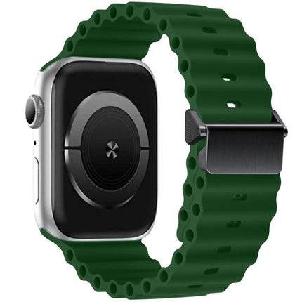 Refurbished Magnetic Buckle Ocean Silicone Watch Band, For Apple Watch 46mm / 49mm / 45mm / 44mm, For Apple Watch 42mm / 41mm / 40mm / 38mm - DealBuddy