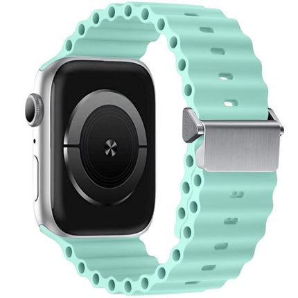 Refurbished Magnetic Buckle Ocean Silicone Watch Band, For Apple Watch 46mm / 49mm / 45mm / 44mm, For Apple Watch 42mm / 41mm / 40mm / 38mm - DealBuddy