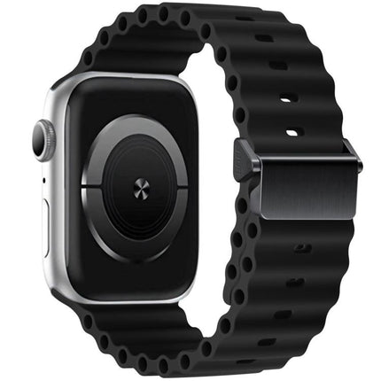Refurbished Magnetic Buckle Ocean Silicone Watch Band, For Apple Watch 46mm / 49mm / 45mm / 44mm, For Apple Watch 42mm / 41mm / 40mm / 38mm - DealBuddy