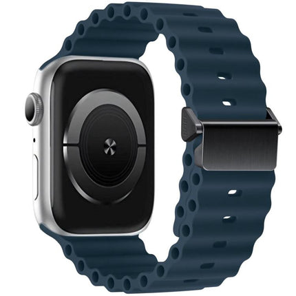 Refurbished Magnetic Buckle Ocean Silicone Watch Band, For Apple Watch 46mm / 49mm / 45mm / 44mm, For Apple Watch 42mm / 41mm / 40mm / 38mm - DealBuddy