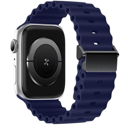 Refurbished Magnetic Buckle Ocean Silicone Watch Band, For Apple Watch 46mm / 49mm / 45mm / 44mm, For Apple Watch 42mm / 41mm / 40mm / 38mm - DealBuddy