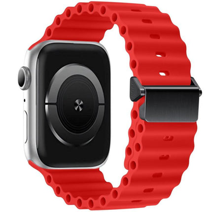 Refurbished Magnetic Buckle Ocean Silicone Watch Band, For Apple Watch 46mm / 49mm / 45mm / 44mm, For Apple Watch 42mm / 41mm / 40mm / 38mm - DealBuddy