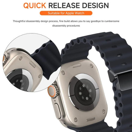Refurbished Magnetic Buckle Ocean Silicone Watch Band, For Apple Watch 46mm / 49mm / 45mm / 44mm, For Apple Watch 42mm / 41mm / 40mm / 38mm - DealBuddy