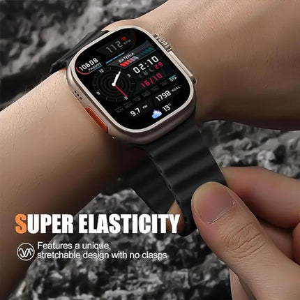 Refurbished Magnetic Buckle Ocean Silicone Watch Band, For Apple Watch 46mm / 49mm / 45mm / 44mm, For Apple Watch 42mm / 41mm / 40mm / 38mm - DealBuddy