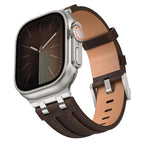 For Apple Watch 46mm / 49mm / 45mm / 44mm / Dark Coffee Crazy Horse