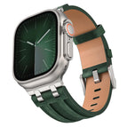 For Apple Watch 46mm / 49mm / 45mm / 44mm / Dark Green Crazy Horse