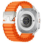 For Samsung Galaxy Watch Ultra 47mm / Ultra 2025 / Orange Silver Buckle