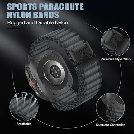 Parachute Buckle Off Road Wide Ribbed Nylon Watch Band, For Samsung Galaxy Watch Ultra 47mm / Ultra 2025 - DealBuddy