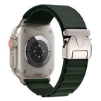 For Apple Watch 46mm / 49mm / 45mm / 44mm / Dark Green Titanium Buckle