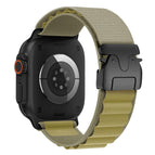 For Apple Watch 46mm / 49mm / 45mm / 44mm / Wheat Black Buckle