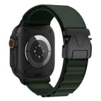 For Apple Watch 42mm / 41mm / 40mm / 38mm / Dark Green Black Buckle