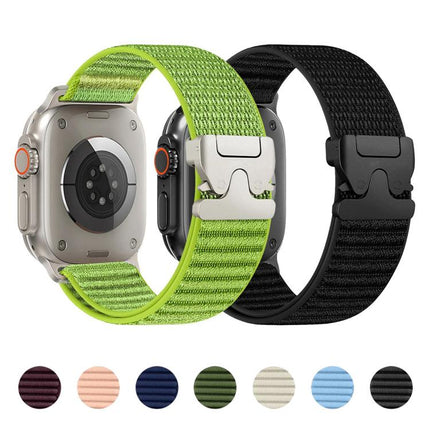 Parachute Buckle Mountain Pattern Woven Nylon Metal Tip Watch Band, For Apple Watch 46mm / 49mm / 45mm / 44mm, For Apple Watch 42mm / 41mm / 40mm / 38mm - DealBuddy