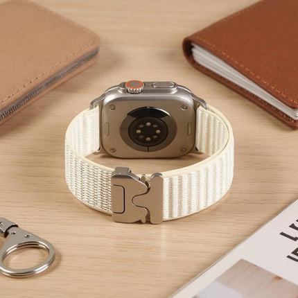 Parachute Buckle Mountain Pattern Woven Nylon Metal Tip Watch Band, For Apple Watch 46mm / 49mm / 45mm / 44mm, For Apple Watch 42mm / 41mm / 40mm / 38mm - DealBuddy