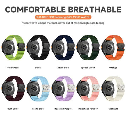 Parachute Buckle Mountain Pattern Woven Nylon Metal Tip Watch Band, For Samsung Galaxy Watch8 / Watch8 Classic - DealBuddy