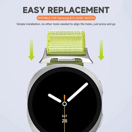 Parachute Buckle Mountain Pattern Woven Nylon Metal Tip Watch Band, For Samsung Galaxy Watch8 / Watch8 Classic - DealBuddy