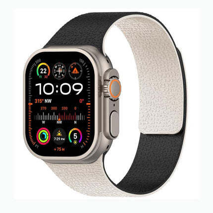 Color-blocking Litchi Texture Magnetic Silicone Watch Band, For Apple Watch 46mm / 49mm / 45mm / 44mm, For Apple Watch 42mm / 41mm / 40mm / 38mm - DealBuddy