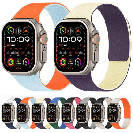 Color-blocking Litchi Texture Magnetic Silicone Watch Band, For Apple Watch 46mm / 49mm / 45mm / 44mm, For Apple Watch 42mm / 41mm / 40mm / 38mm - DealBuddy