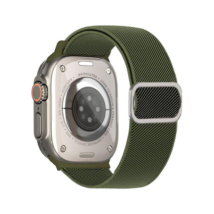 Diagonal Striped D-ring Buckle Nylon Elastic Watch Band, For Apple Watch 46mm / 49mm / 45mm / 44mm, For Apple Watch 42mm / 41mm / 40mm / 38mm - DealBuddy
