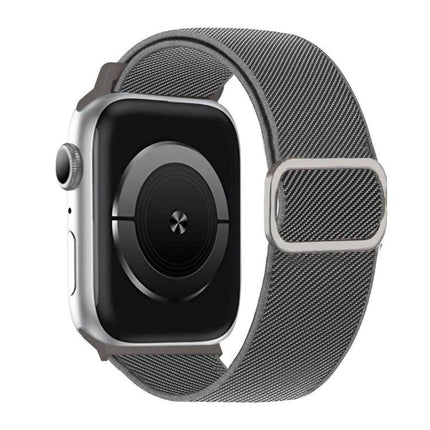 Diagonal Striped D-ring Buckle Nylon Elastic Watch Band, For Apple Watch 46mm / 49mm / 45mm / 44mm, For Apple Watch 42mm / 41mm / 40mm / 38mm - DealBuddy